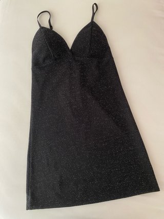 Vestido mini negro brillo noches verano