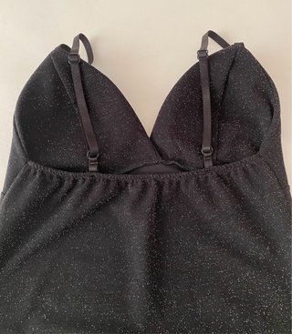 Vestido mini negro brillo noches verano