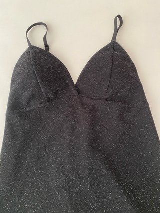 Vestido mini negro brillo noches verano
