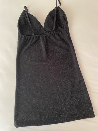Vestido mini negro brillo noches verano