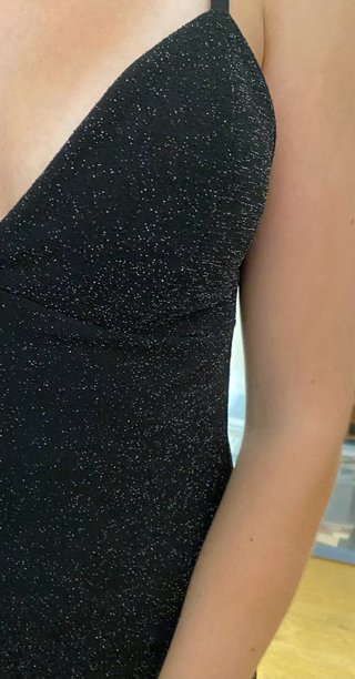 Vestido mini negro brillo noches verano