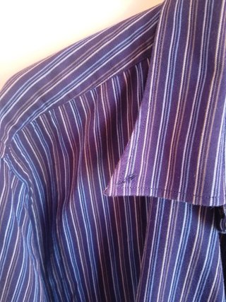 Camicia Philo Vance Uomo Slim Cotone Blu righe