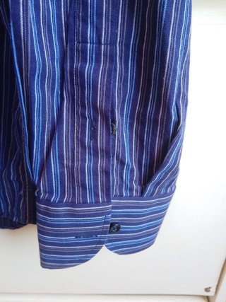 Camicia Philo Vance Uomo Slim Cotone Blu righe