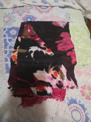 Pashmina/Bufanda/Pareo Negro y Rosa