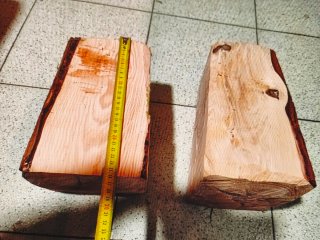 Tacos de pino macizo sin aristas 26 cm  Medida