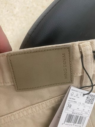 Pantalón Vaquero Mango Beige Talla M