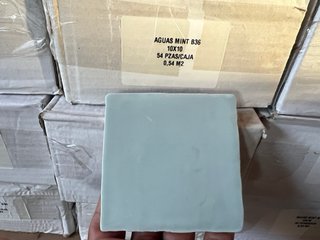 Azulejo Artesanal 10x10 Aguas Mint B36