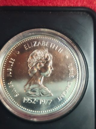 Moneda Plata Isabel II Jubileo Canadá 1952-1977