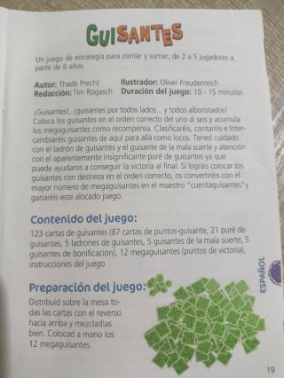 Juego de mesa "Guisantes", de Haba