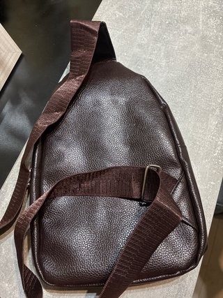 Bandolera de piel efecto cocodrilo