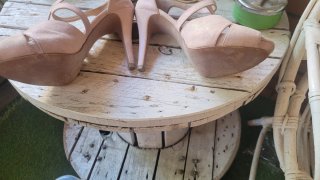 Zapatos LODI rosa palo con destello dorado