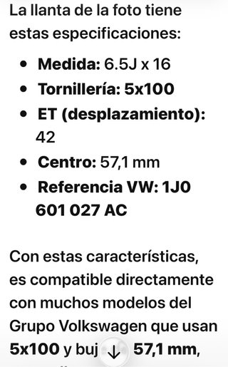 Llantas de aluminio VW R16