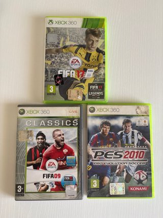 Lotto Giochi Xbox 360 FIFA 17, 09, PES 2010