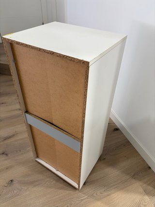 Cajonera blanca 5 cajones tiradores plata