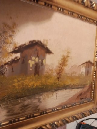 Quadro olio su tavola anni 70-80