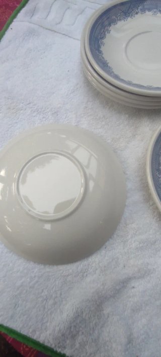 6 platillos de porcelana azul y blanco
