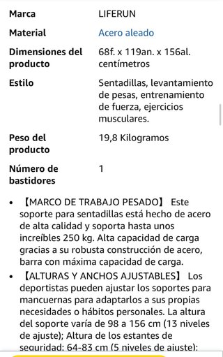 Rack de pesas ajustable