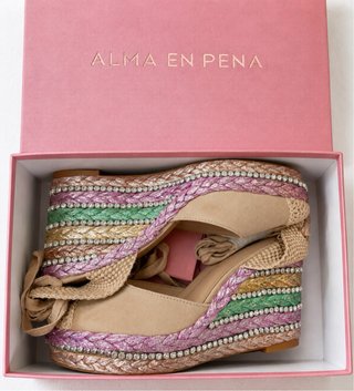 Cuñas sandalias esparto multicolor