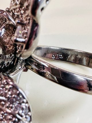 Anillo Plata 925 Cristales Turquesa