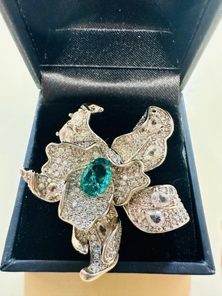 Anillo Plata 925 Cristales Turquesa
