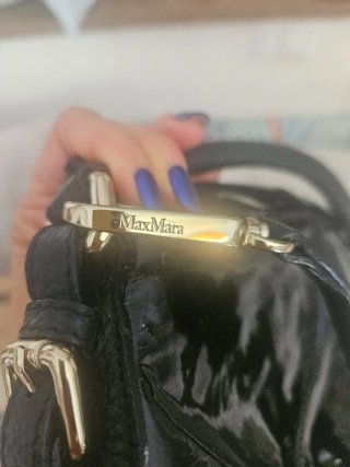 Borsa Max Mara Pelle Vernice Nera