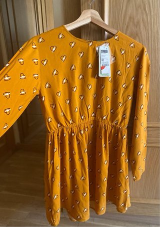 Vestido Benetton Viscosa Corazones Talla XS