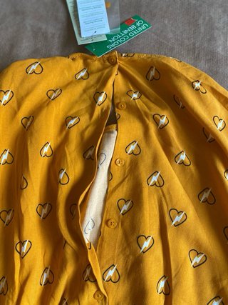 Vestido Benetton Viscosa Corazones Talla XS