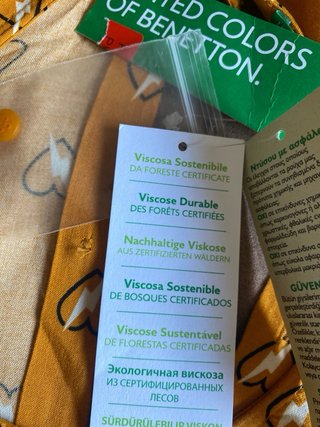 Vestido Benetton Viscosa Corazones Talla XS