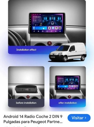 Radio Android 9 Peugeot Partner