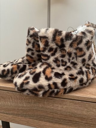 Zapatillas de casa peludas leopardo T39