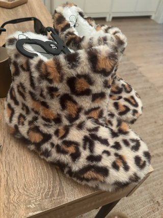 Zapatillas de casa peludas leopardo T39
