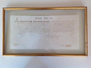 Pareja documentos religiosos s. XVIII enmarcados