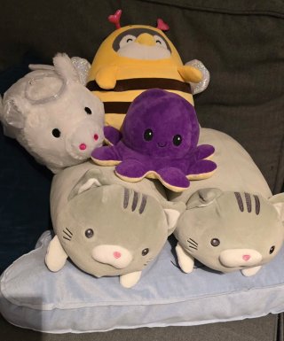 Peluche Abeja, Gato, Pulpo, Cerdo y Nube