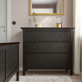Cómoda IKEA HEMNES 3 cajones negro-marrón