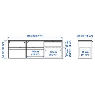 Mueble TV Ikea Vihals Gris Oscuro