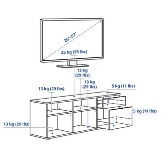 Mueble TV Ikea Vihals Gris Oscuro
