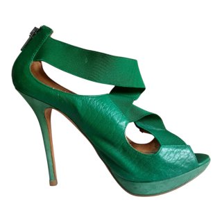 Sandalias verdes tacón plataforma 38