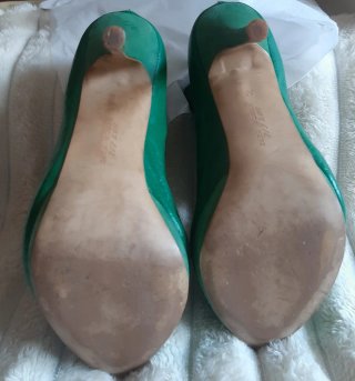 Sandalias verdes tacón plataforma 38