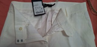 Massimo Dutti pantalón Mujer Talla 42 Blanco roto