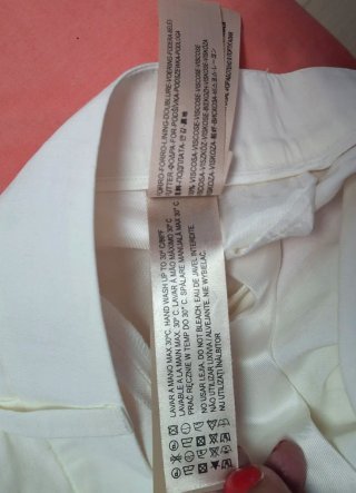 Massimo Dutti pantalón Mujer Talla 42 Blanco roto
