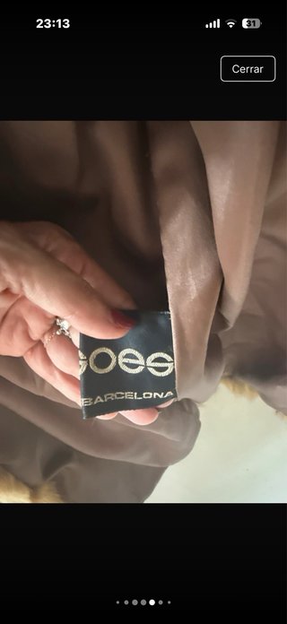 Abrigo de pelo beige/marrón talla S/M