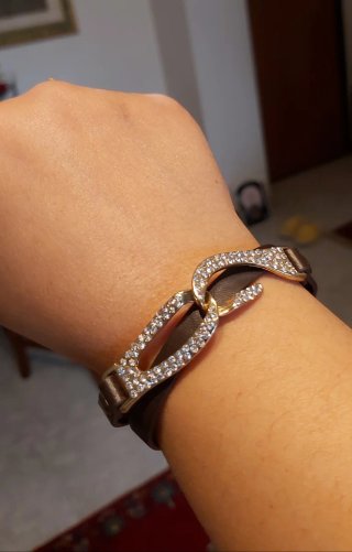 Bracciale donna con strass effetto serpente