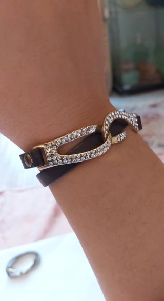 Bracciale donna con strass effetto serpente