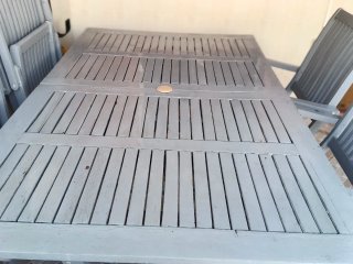 Mesa y sillas de jardín plegables