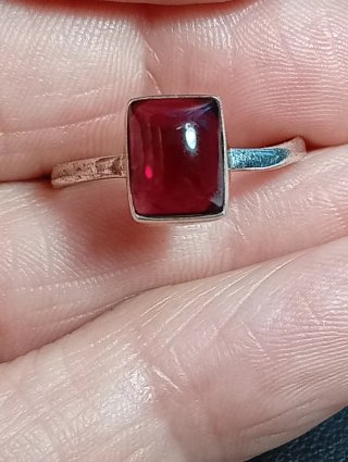 Anillo Plata Ley granate