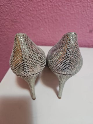 Tacones Baba Verdes Plateados