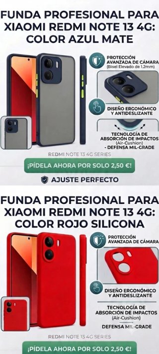 2 Fundas Xiaomi Redmi Note 13 4G