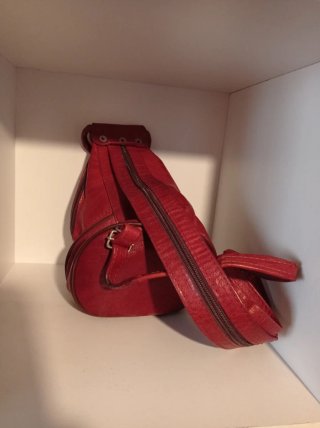 Mochila Roja Piel
