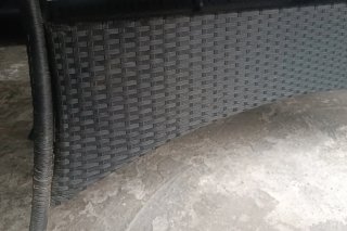 Mesa de jardín cristal y ratán