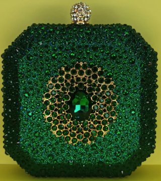 Bolso Clutch Joya Verde y Dorado